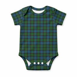McCoy Tartan Baby Onesie , Plaid Infant Bodysuit for Boys & Girls (0-24M), Snap Closure Newborn Romper for Holiday & Photoshoot