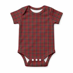 Galway Tartan Baby Onesie , Plaid Infant Bodysuit for Boys & Girls (0-24M), Snap Closure Newborn Romper for Holiday & Photoshoot