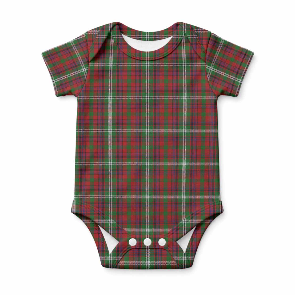 Mcguire Tartan Baby Onesie , Plaid Infant Bodysuit for Boys & Girls (0-24M), Snap Closure Newborn Romper for Holiday & Photoshoot