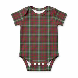 Mcguire Tartan Baby Onesie , Plaid Infant Bodysuit for Boys & Girls (0-24M), Snap Closure Newborn Romper for Holiday & Photoshoot