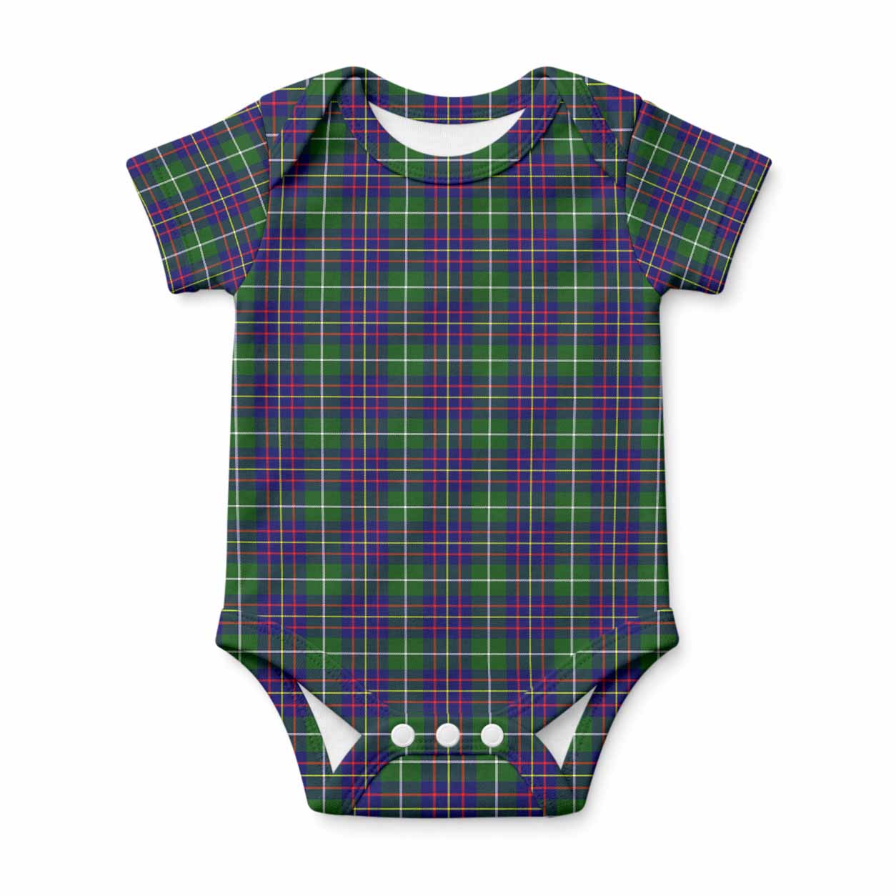 Inglis Tartan Baby Onesie , Plaid Infant Bodysuit for Boys & Girls (0-24M), Snap Closure Newborn Romper for Holiday & Photoshoot