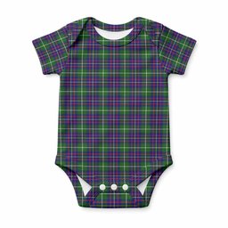 Inglis Tartan Baby Onesie , Plaid Infant Bodysuit for Boys & Girls (0-24M), Snap Closure Newborn Romper for Holiday & Photoshoot