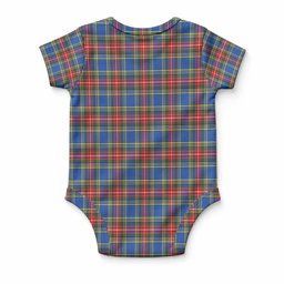 MacBeth (McBeth) Tartan Baby Onesie , Plaid Infant Bodysuit for Boys & Girls (0-24M), Snap Closure Newborn Romper for Holiday & Photoshoot