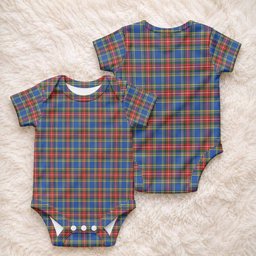 MacBeth (McBeth) Tartan Baby Onesie , Plaid Infant Bodysuit for Boys & Girls (0-24M), Snap Closure Newborn Romper for Holiday & Photoshoot