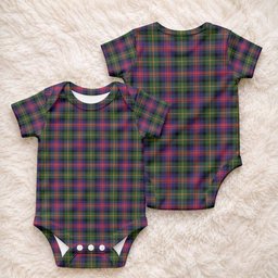 Logan Tartan Baby Onesie , Plaid Infant Bodysuit for Boys & Girls (0-24M), Snap Closure Newborn Romper for Holiday & Photoshoot