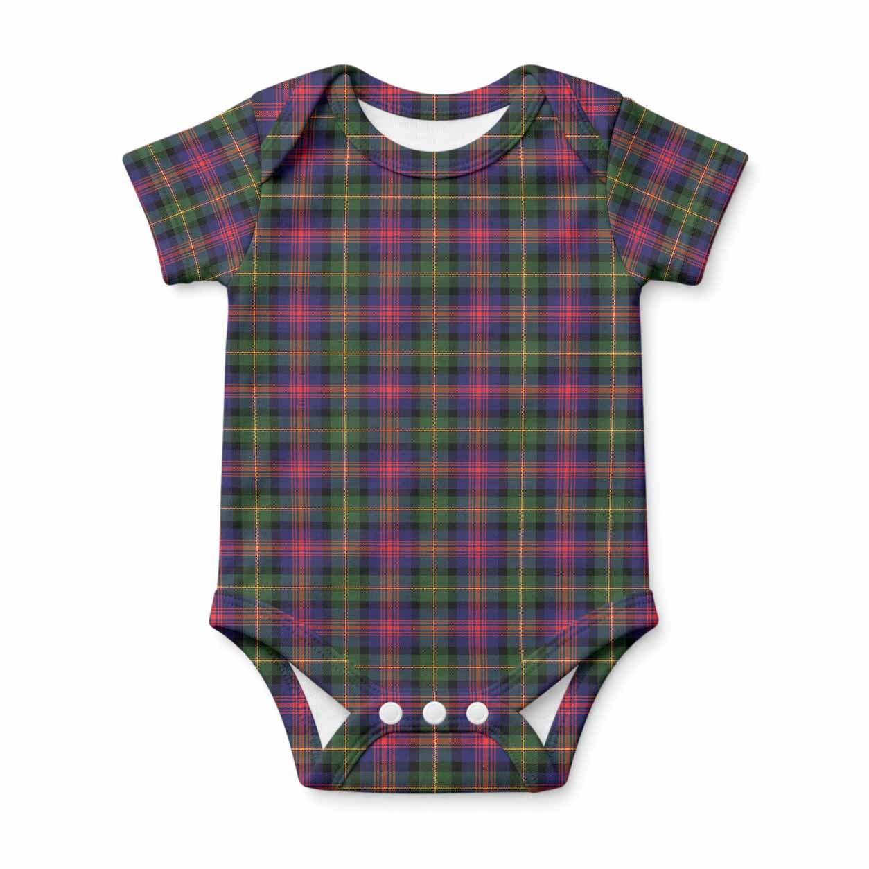 Logan Tartan Baby Onesie , Plaid Infant Bodysuit for Boys & Girls (0-24M), Snap Closure Newborn Romper for Holiday & Photoshoot