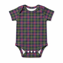 Logan Tartan Baby Onesie , Plaid Infant Bodysuit for Boys & Girls (0-24M), Snap Closure Newborn Romper for Holiday & Photoshoot