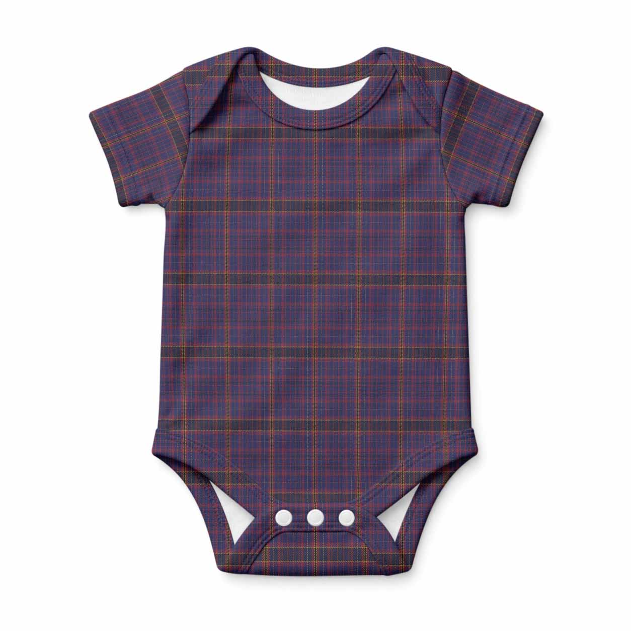 James of Wales Tartan Baby Onesie , Plaid Infant Bodysuit for Boys & Girls (0-24M), Snap Closure Newborn Romper for Holiday & Photoshoot