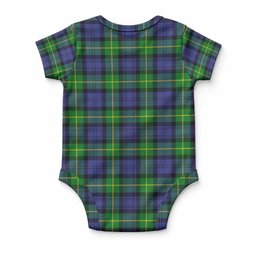 Meldrum Tartan Baby Onesie , Plaid Infant Bodysuit for Boys & Girls (0-24M), Snap Closure Newborn Romper for Holiday & Photoshoot