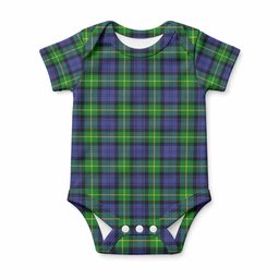 Meldrum Tartan Baby Onesie , Plaid Infant Bodysuit for Boys & Girls (0-24M), Snap Closure Newborn Romper for Holiday & Photoshoot