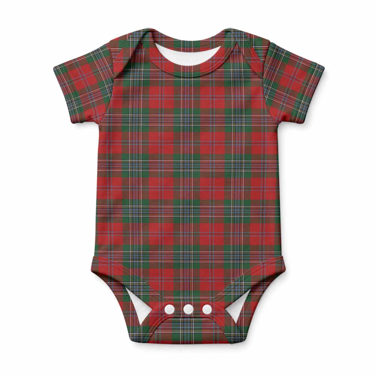 MacLean (McLean) Tartan Baby Onesie , Plaid Infant Bodysuit for Boys & Girls (0-24M), Snap Closure Newborn Romper for Holiday & Photoshoot