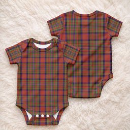Hepburn Tartan Baby Onesie , Plaid Infant Bodysuit for Boys & Girls (0-24M), Snap Closure Newborn Romper for Holiday & Photoshoot