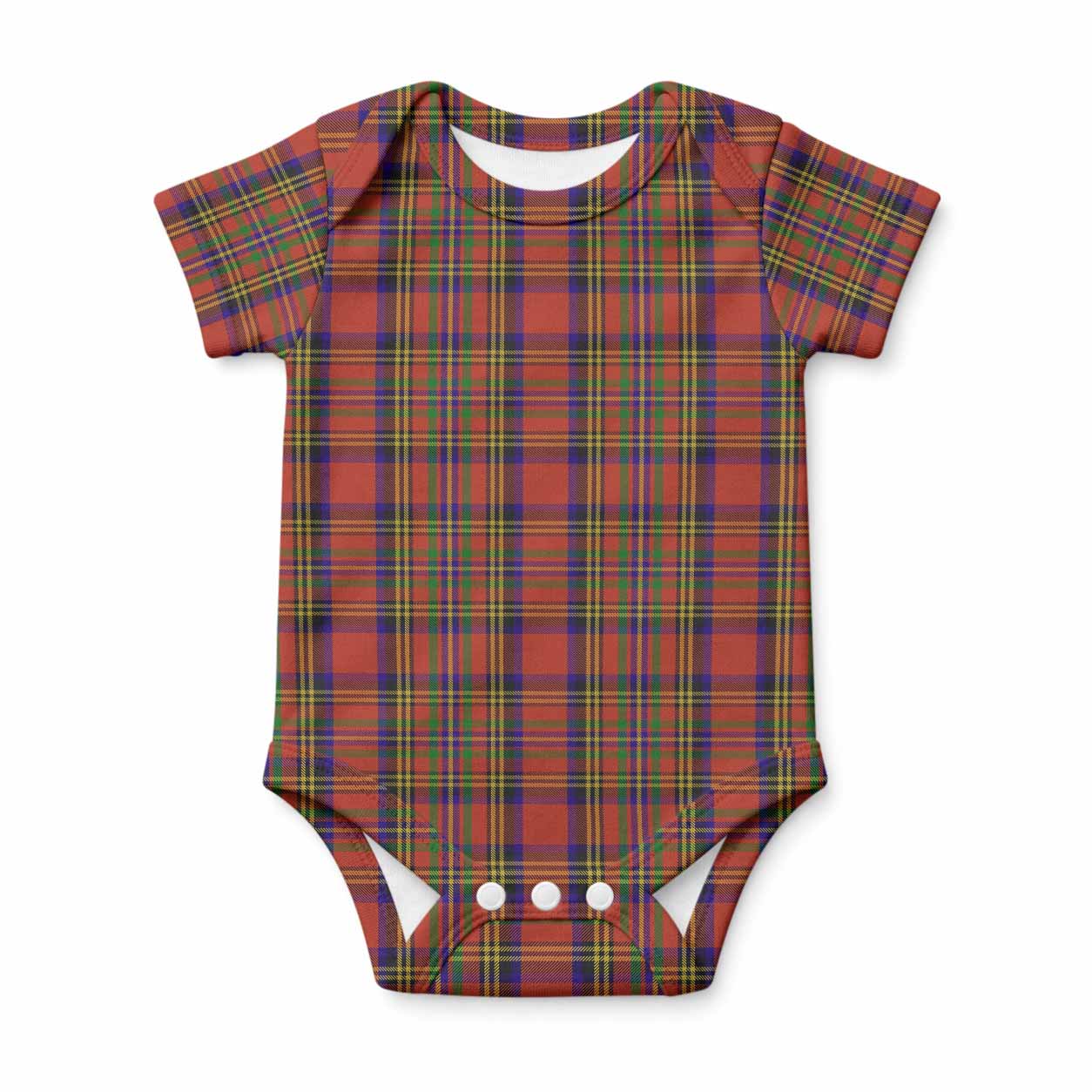 Hepburn Tartan Baby Onesie , Plaid Infant Bodysuit for Boys & Girls (0-24M), Snap Closure Newborn Romper for Holiday & Photoshoot