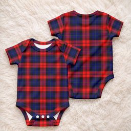 McLaughlin Tartan Baby Onesie , Plaid Infant Bodysuit for Boys & Girls (0-24M), Snap Closure Newborn Romper for Holiday & Photoshoot
