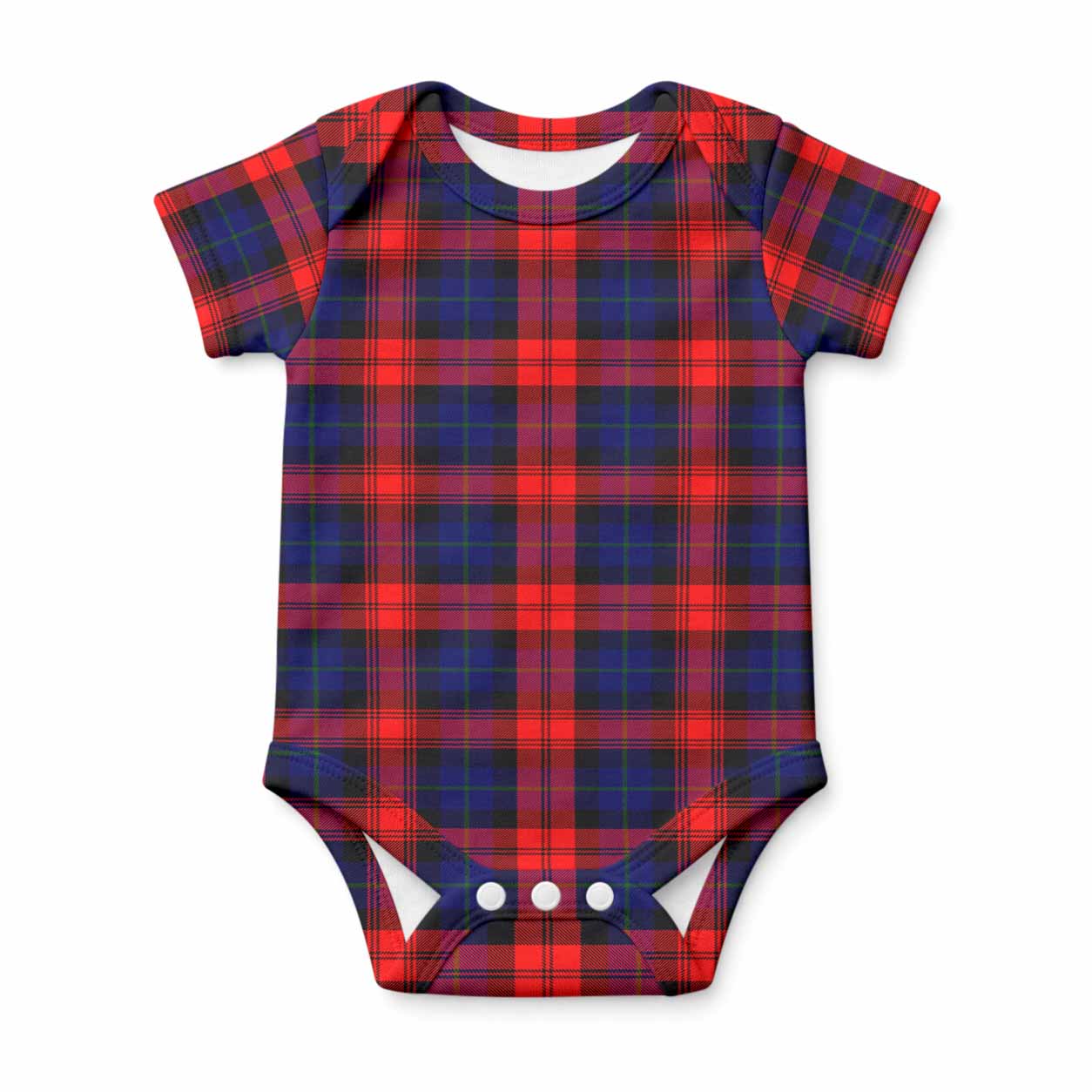 McLaughlin Tartan Baby Onesie , Plaid Infant Bodysuit for Boys & Girls (0-24M), Snap Closure Newborn Romper for Holiday & Photoshoot