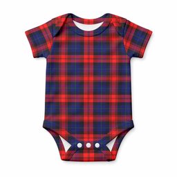 McLaughlin Tartan Baby Onesie , Plaid Infant Bodysuit for Boys & Girls (0-24M), Snap Closure Newborn Romper for Holiday & Photoshoot