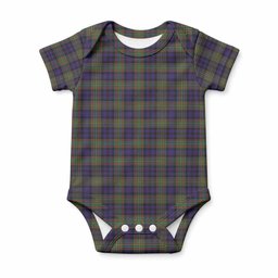 MacLellan (McLellan) Tartan Baby Onesie , Plaid Infant Bodysuit for Boys & Girls (0-24M), Snap Closure Newborn Romper for Holiday & Photoshoot