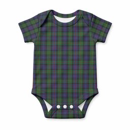 Murray Tartan Baby Onesie , Plaid Infant Bodysuit for Boys & Girls (0-24M), Snap Closure Newborn Romper for Holiday & Photoshoot