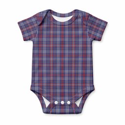 Parker Tartan Baby Onesie , Plaid Infant Bodysuit for Boys & Girls (0-24M), Snap Closure Newborn Romper for Holiday & Photoshoot