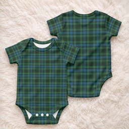 O'Connor Tartan Baby Onesie , Plaid Infant Bodysuit for Boys & Girls (0-24M), Snap Closure Newborn Romper for Holiday & Photoshoot