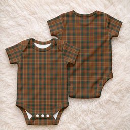 Monaghan Tartan Baby Onesie , Plaid Infant Bodysuit for Boys & Girls (0-24M), Snap Closure Newborn Romper for Holiday & Photoshoot