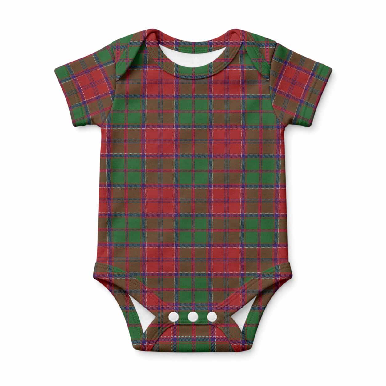 Grant Tartan Baby Onesie , Plaid Infant Bodysuit for Boys & Girls (0-24M), Snap Closure Newborn Romper for Holiday & Photoshoot