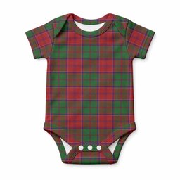 Grant Tartan Baby Onesie , Plaid Infant Bodysuit for Boys & Girls (0-24M), Snap Closure Newborn Romper for Holiday & Photoshoot