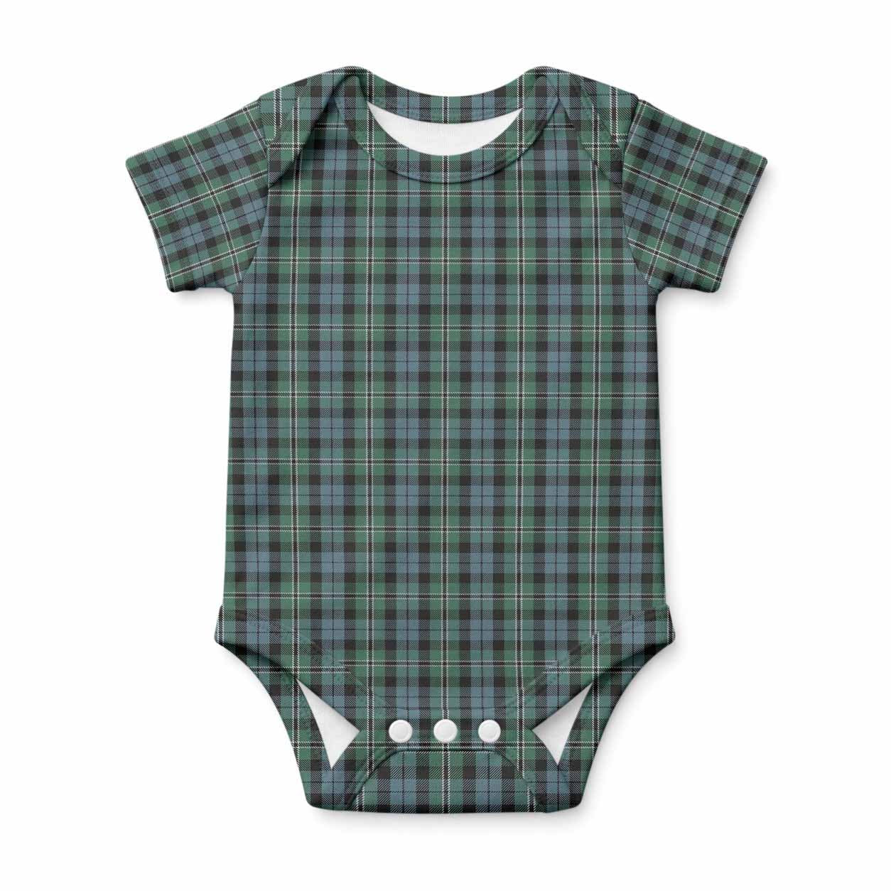 Melville Tartan Baby Onesie , Plaid Infant Bodysuit for Boys & Girls (0-24M), Snap Closure Newborn Romper for Holiday & Photoshoot