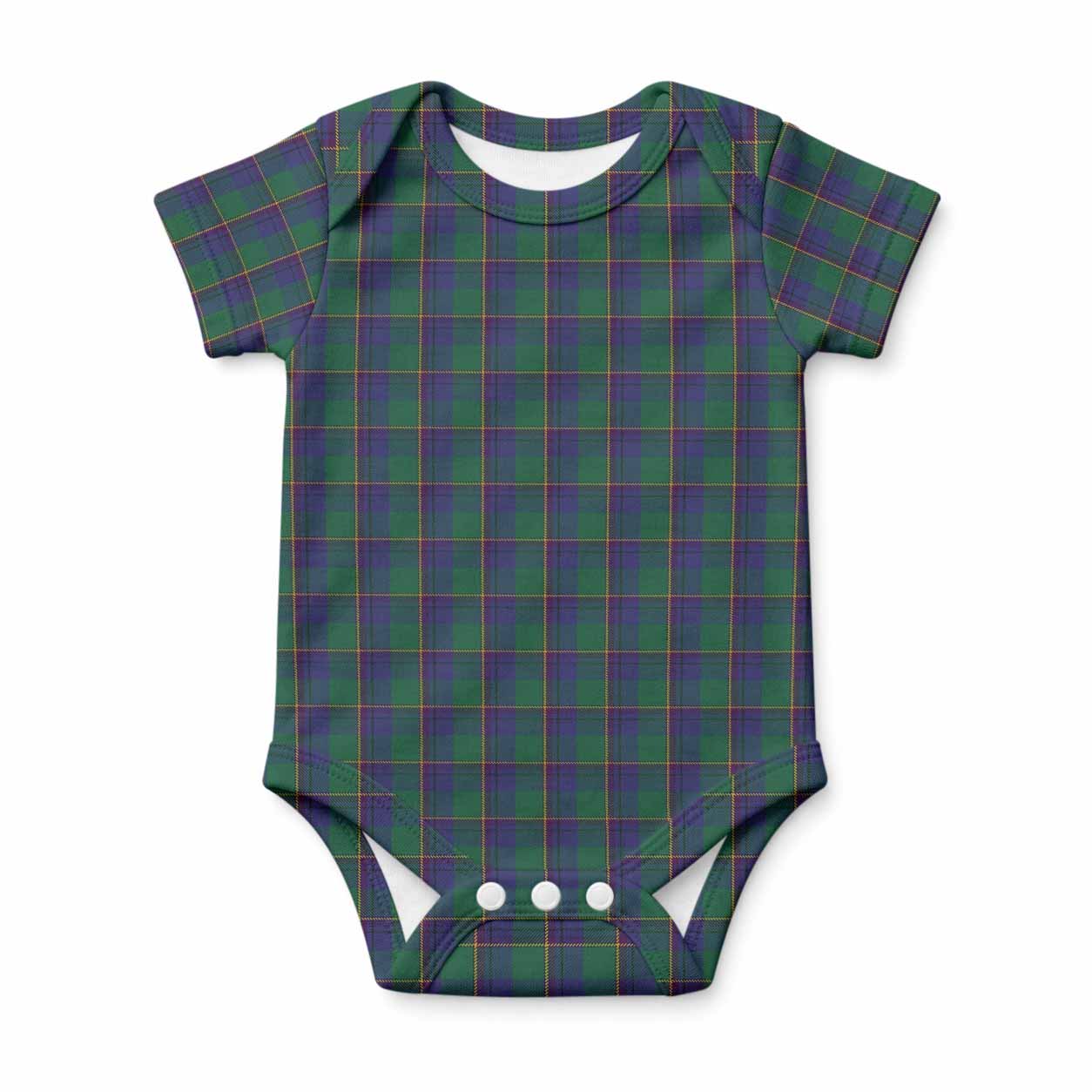 Lowry Tartan Baby Onesie , Plaid Infant Bodysuit for Boys & Girls (0-24M), Snap Closure Newborn Romper for Holiday & Photoshoot