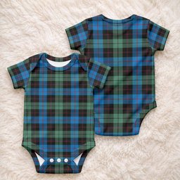 Guthrie Tartan Baby Onesie , Plaid Infant Bodysuit for Boys & Girls (0-24M), Snap Closure Newborn Romper for Holiday & Photoshoot