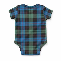 Guthrie Tartan Baby Onesie , Plaid Infant Bodysuit for Boys & Girls (0-24M), Snap Closure Newborn Romper for Holiday & Photoshoot