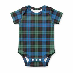 Guthrie Tartan Baby Onesie , Plaid Infant Bodysuit for Boys & Girls (0-24M), Snap Closure Newborn Romper for Holiday & Photoshoot