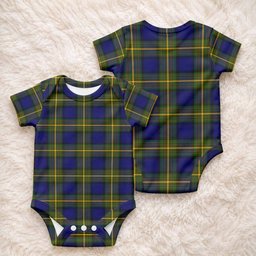 Muir Tartan Baby Onesie , Plaid Infant Bodysuit for Boys & Girls (0-24M), Snap Closure Newborn Romper for Holiday & Photoshoot