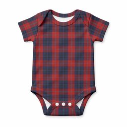 McKnight Tartan Baby Onesie , Plaid Infant Bodysuit for Boys & Girls (0-24M), Snap Closure Newborn Romper for Holiday & Photoshoot