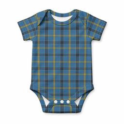 Laing Tartan Baby Onesie , Plaid Infant Bodysuit for Boys & Girls (0-24M), Snap Closure Newborn Romper for Holiday & Photoshoot