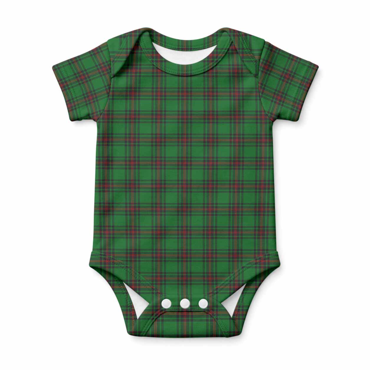 Logie Tartan Baby Onesie , Plaid Infant Bodysuit for Boys & Girls (0-24M), Snap Closure Newborn Romper for Holiday & Photoshoot