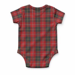 Orr Tartan Baby Onesie , Plaid Infant Bodysuit for Boys & Girls (0-24M), Snap Closure Newborn Romper for Holiday & Photoshoot