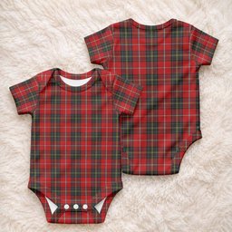 Orr Tartan Baby Onesie , Plaid Infant Bodysuit for Boys & Girls (0-24M), Snap Closure Newborn Romper for Holiday & Photoshoot