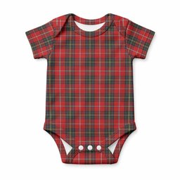Orr Tartan Baby Onesie , Plaid Infant Bodysuit for Boys & Girls (0-24M), Snap Closure Newborn Romper for Holiday & Photoshoot