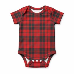 Hogg (Hog) Tartan Baby Onesie , Plaid Infant Bodysuit for Boys & Girls (0-24M), Snap Closure Newborn Romper for Holiday & Photoshoot