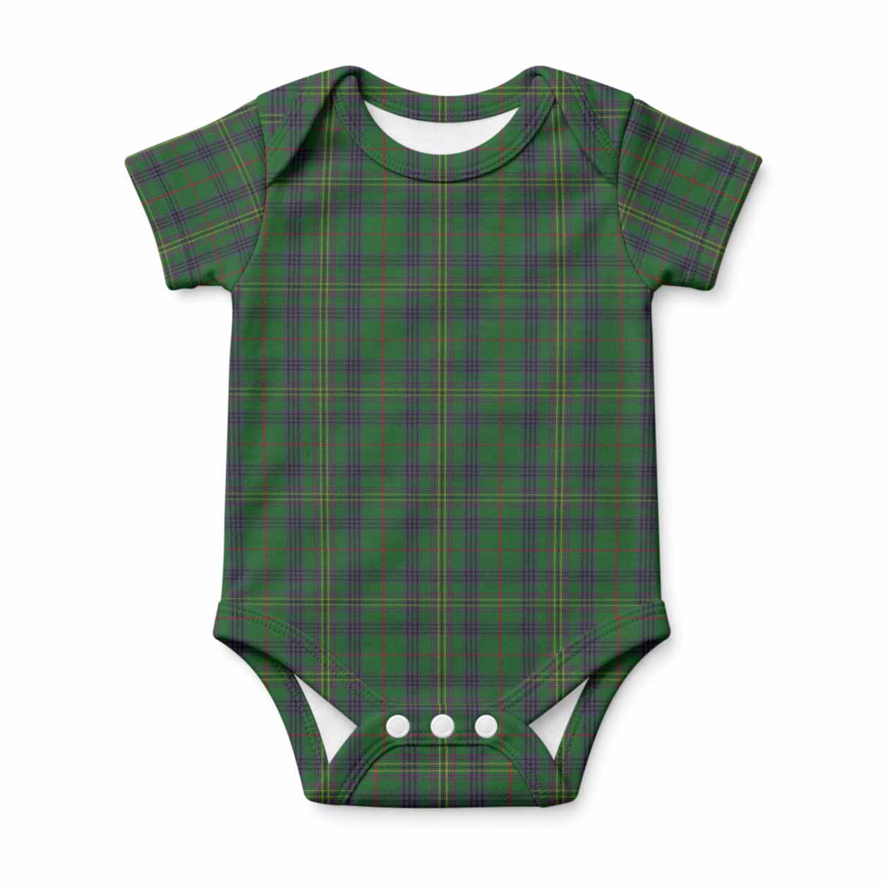 Kennedy Tartan Baby Onesie , Plaid Infant Bodysuit for Boys & Girls (0-24M), Snap Closure Newborn Romper for Holiday & Photoshoot