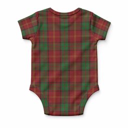 Kirk Tartan Baby Onesie , Plaid Infant Bodysuit for Boys & Girls (0-24M), Snap Closure Newborn Romper for Holiday & Photoshoot