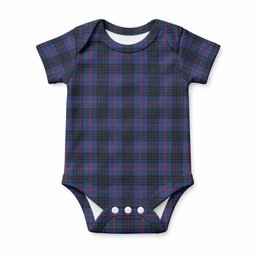 Morgan Tartan Baby Onesie , Plaid Infant Bodysuit for Boys & Girls (0-24M), Snap Closure Newborn Romper for Holiday & Photoshoot