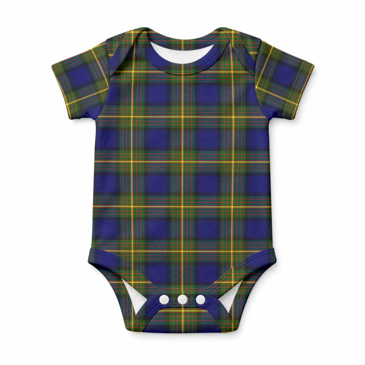 Moore Tartan Baby Onesie , Plaid Infant Bodysuit for Boys & Girls (0-24M), Snap Closure Newborn Romper for Holiday & Photoshoot
