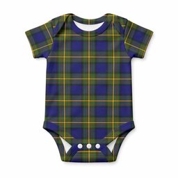 Moore Tartan Baby Onesie , Plaid Infant Bodysuit for Boys & Girls (0-24M), Snap Closure Newborn Romper for Holiday & Photoshoot