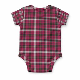 Little Tartan Baby Onesie , Plaid Infant Bodysuit for Boys & Girls (0-24M), Snap Closure Newborn Romper for Holiday & Photoshoot