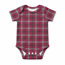 Little Tartan Baby Onesie , Plaid Infant Bodysuit for Boys & Girls (0-24M), Snap Closure Newborn Romper for Holiday & Photoshoot