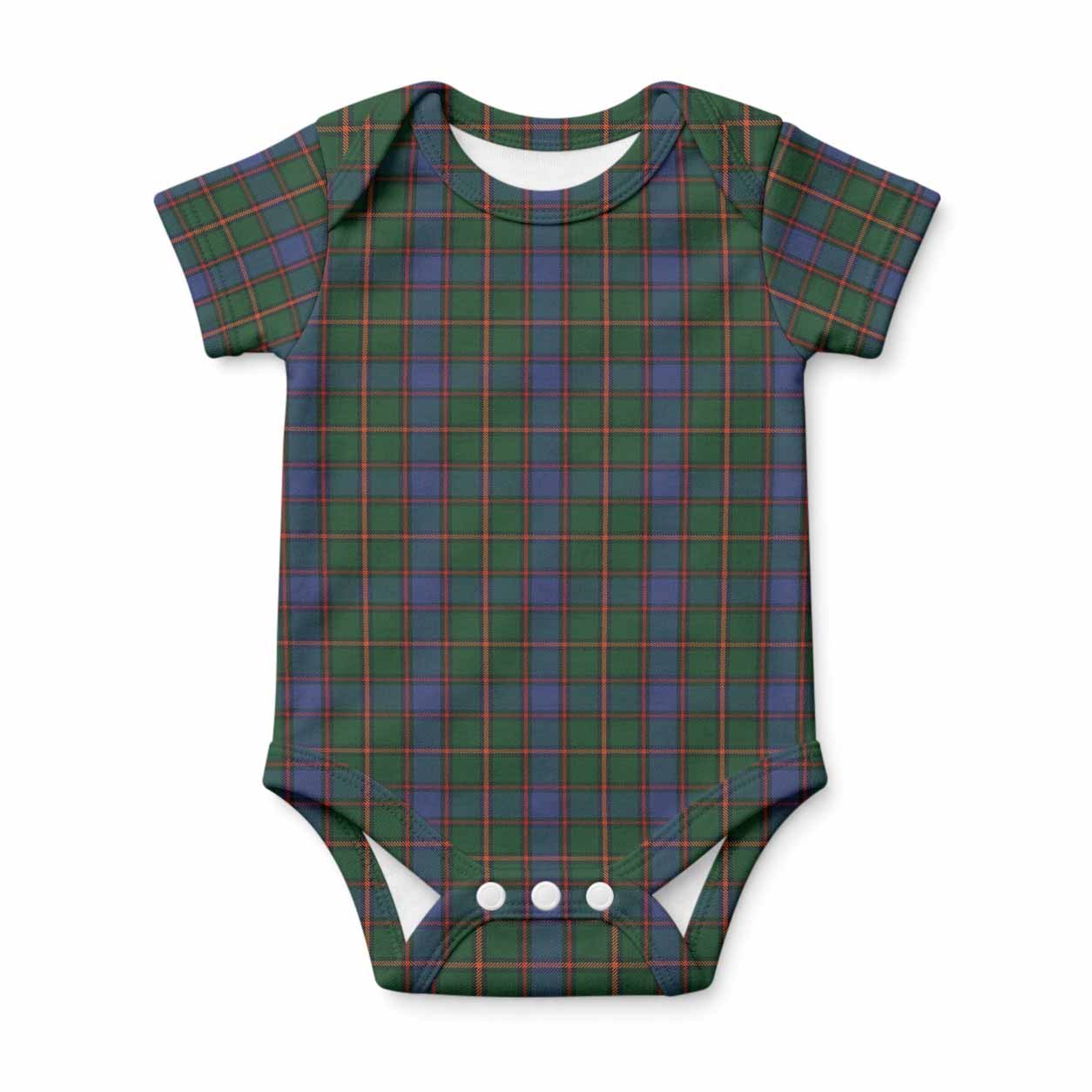 Skene Tartan Baby Onesie , Plaid Infant Bodysuit for Boys & Girls (0-24M), Snap Closure Newborn Romper for Holiday & Photoshoot