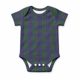 Strachan Tartan Baby Onesie , Plaid Infant Bodysuit for Boys & Girls (0-24M), Snap Closure Newborn Romper for Holiday & Photoshoot