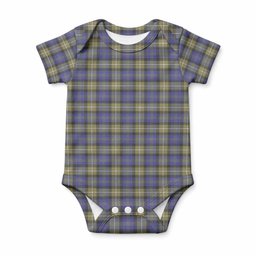 Rennie Tartan Baby Onesie , Plaid Infant Bodysuit for Boys & Girls (0-24M), Snap Closure Newborn Romper for Holiday & Photoshoot